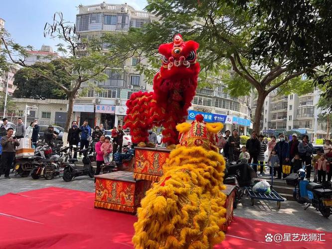 庆典,庙会节庆,婚礼寿宴等场合,由演出团队提供的舞狮表演及相关礼仪
